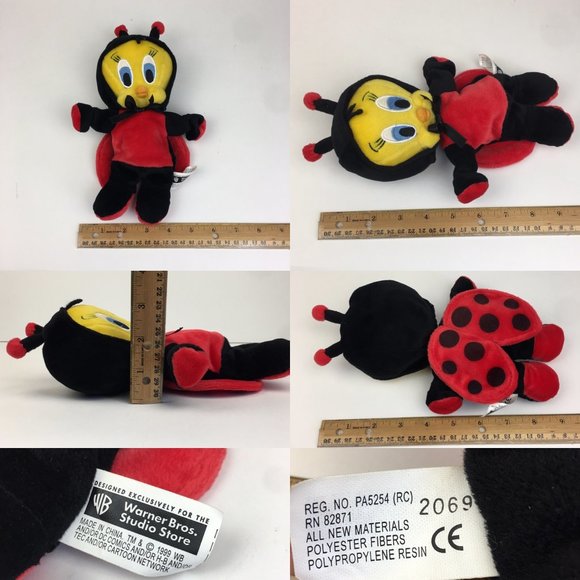 Tweety Bird Bubble Bath Bottle‎ Vinyl Zippered Pencil Case Small Lady Bug Plush - Picture 4 of 9